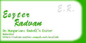 eszter radvan business card
